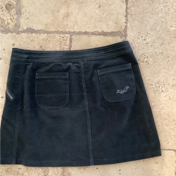 Kuhl Womens 10 Streamline Gray Corduroy Snap Front Hiking Skirt Zip Pockets - Picture 2 of 3